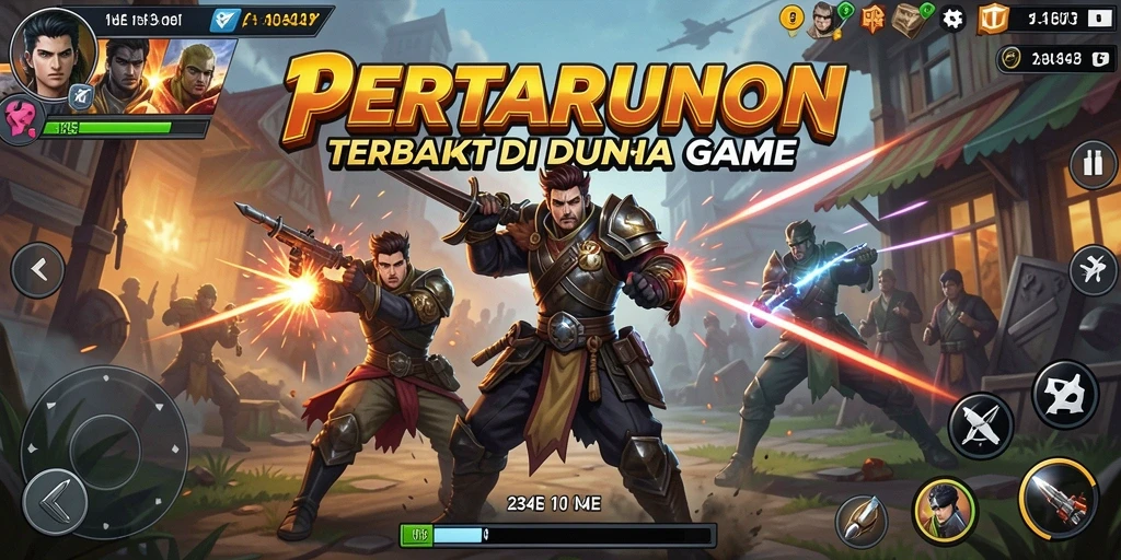 Screenshot gameplay 234E menunjukkan pertarungan mendebarkan.