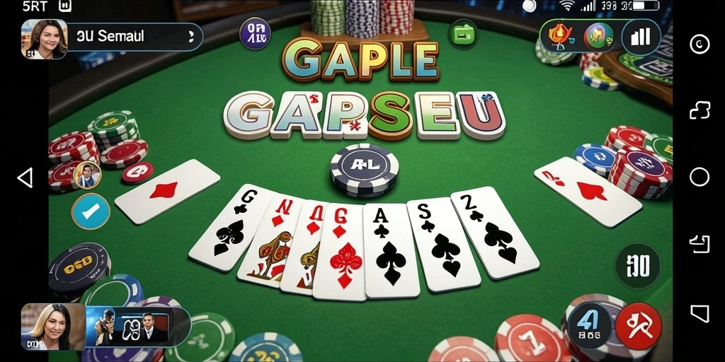 Tampilan seru gameplay Gaple di 5RT yang memukau.