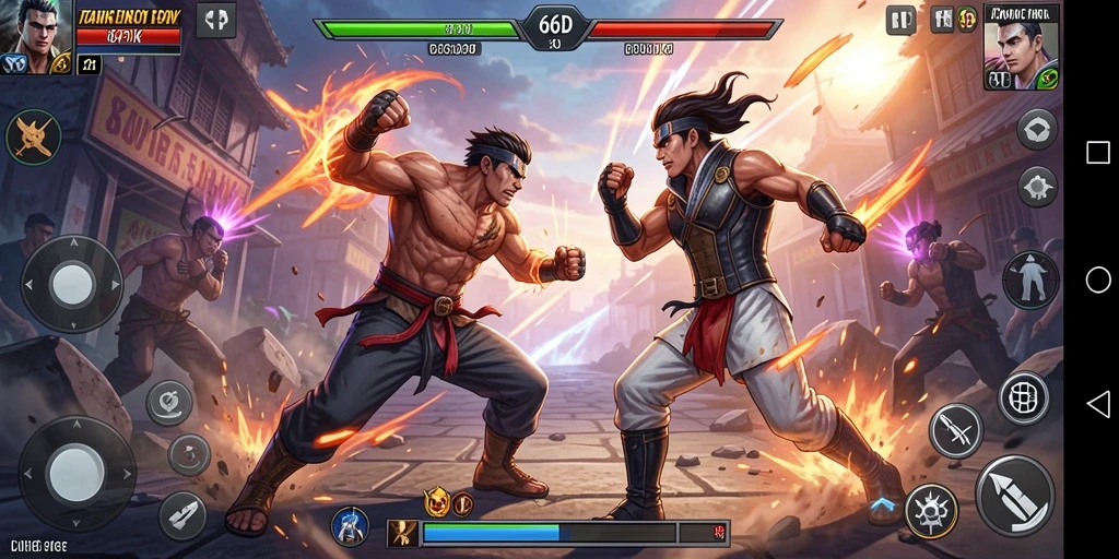 Tampilan gameplay 66D yang penuh aksi dan pertarungan mendebarkan.