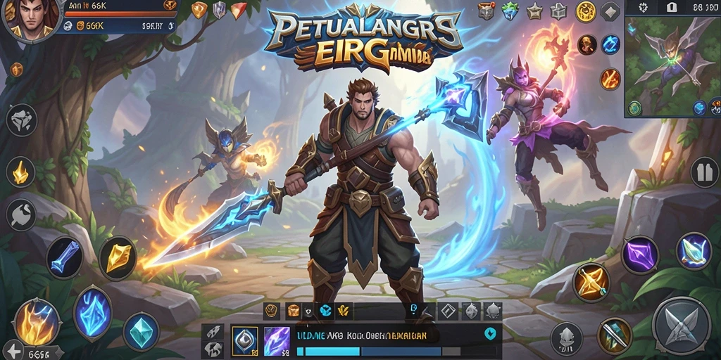 Screenshot utama menampilkan pertarungan epik dalam gameplay ARPG.