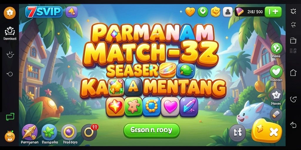 Screenshot gameplay 7SVIP yang menunjukkan keseruan permainan Match-3.