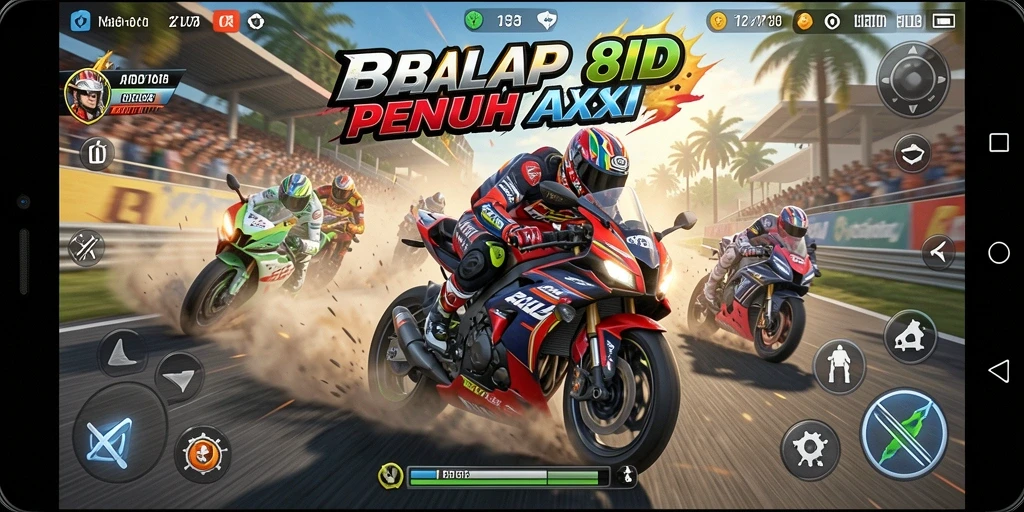 Gameplay intens dari balapan motor di 8ID.