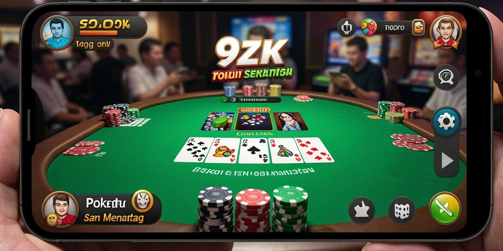 Screenshot gameplay Poker yang menampilkan suasana meja permainan.