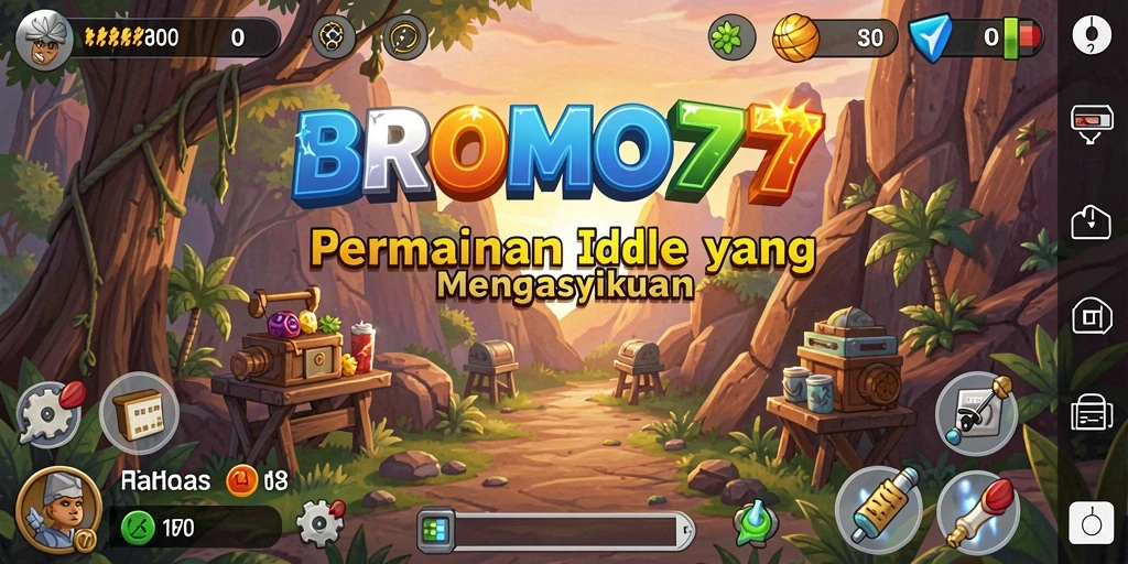 Screenshot utama BROMO77 menampilkan gameplay Idle yang seru.