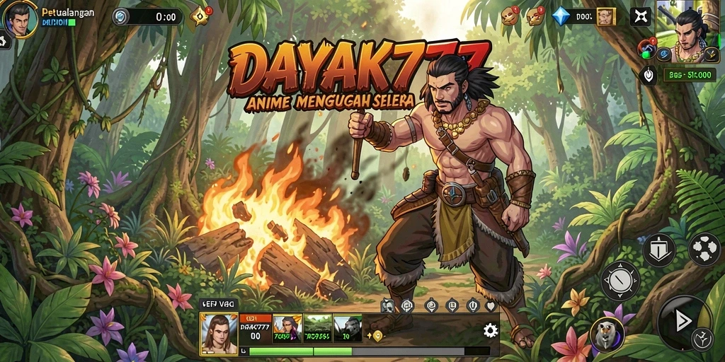 Screenshot gameplay DAYAK777 dengan karakter Anime yang menarik.
