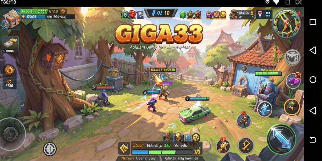 Screenshot GIGA33 menampilkan antarmuka pengguna aplikasi Utility yang menarik.