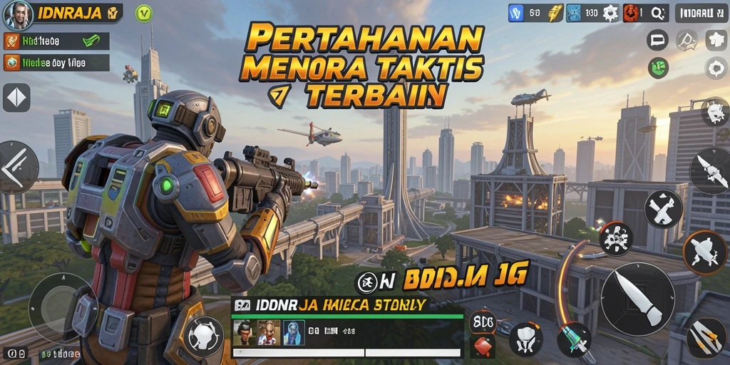 Tangkapan layar menunjukkan aksi pertahanan menara yang mendebarkan di IDNRAJA.