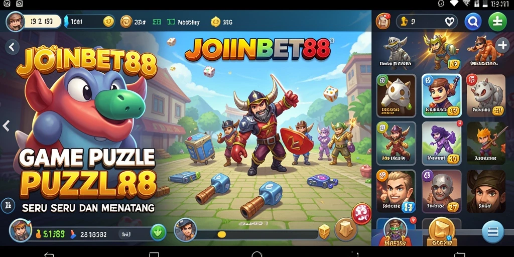 Screenshot utama dari JOINBET88 menampilkan gameplay Puzzle yang menarik.