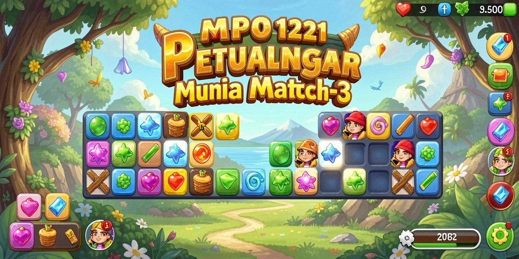 Tampilan gameplay berwarna-warni dari MPO1221 yang menantang.