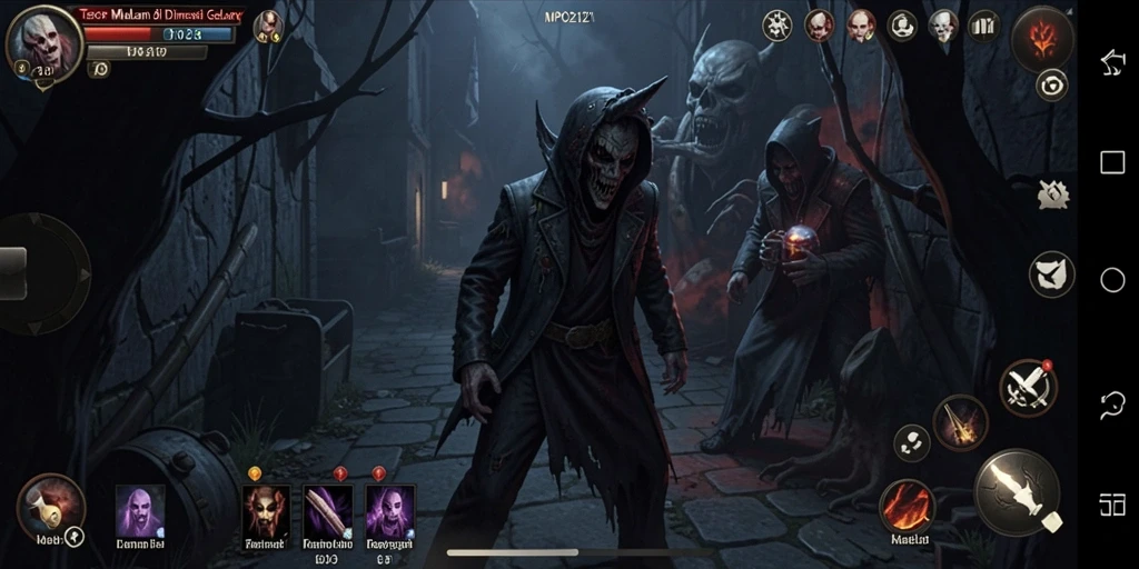 Tampilan gameplay MPO2121 dengan suasana horor yang mencekam.
