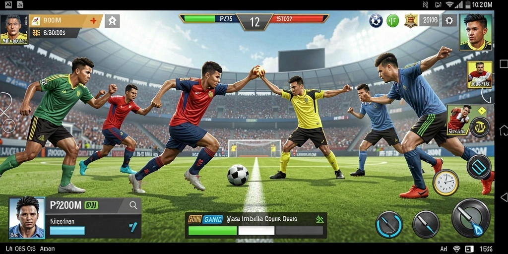 Screenshot utama P200M menampilkan gameplay seru dalam cabang olahraga.