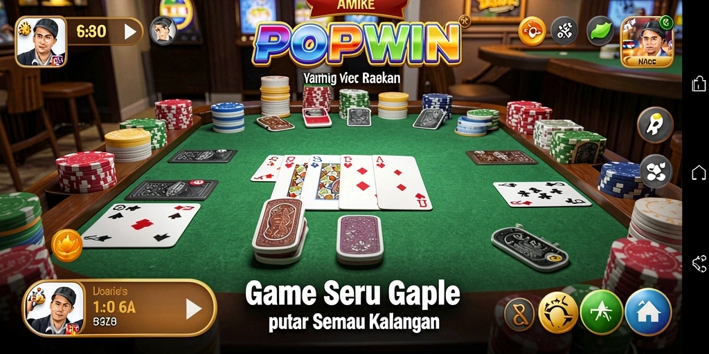 Screenshot menampilkan gameplay seru gaple di POPWIN.