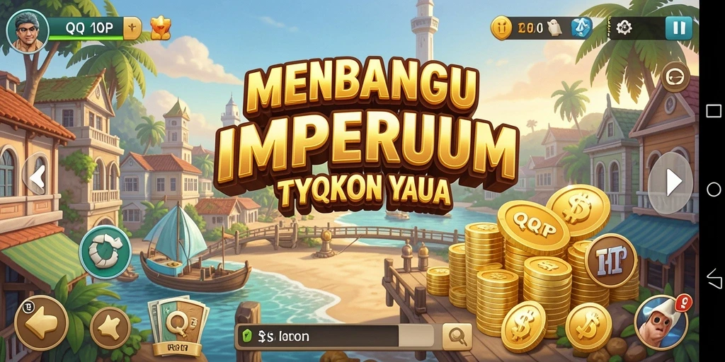 Tampilan gameplay QQRP yang menampilkan strategi bisnis Tycoon.