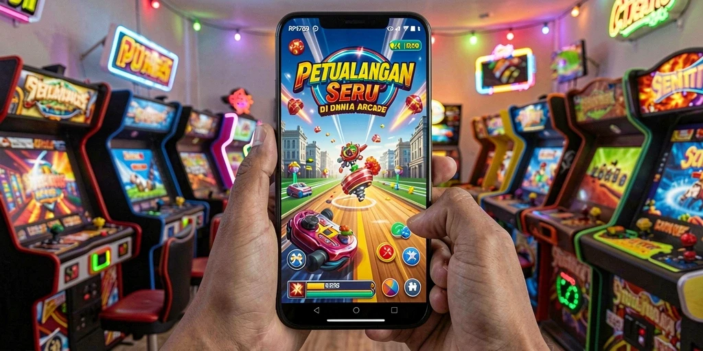 Screenshot gameplay RP6789 menampilkan aksi seru di arena Arcade.