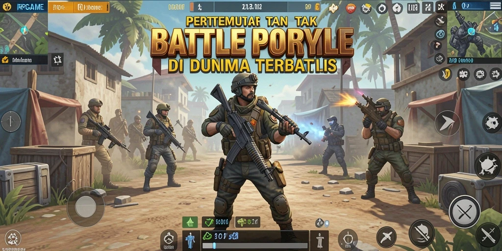 Menampilkan gameplay intens dalam pertempuran Battle Royale.