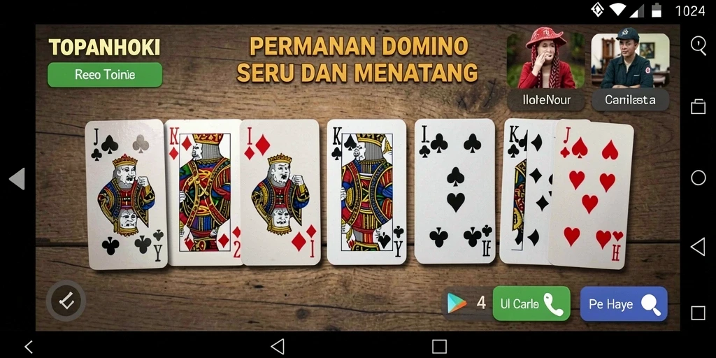 Tampilan gameplay seru di TOPANHOKI dengan dominasi kartu.