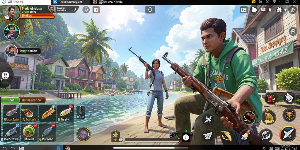 Screenshot gameplay V21 yang menampilkan simulasi kehidupan yang realistis.