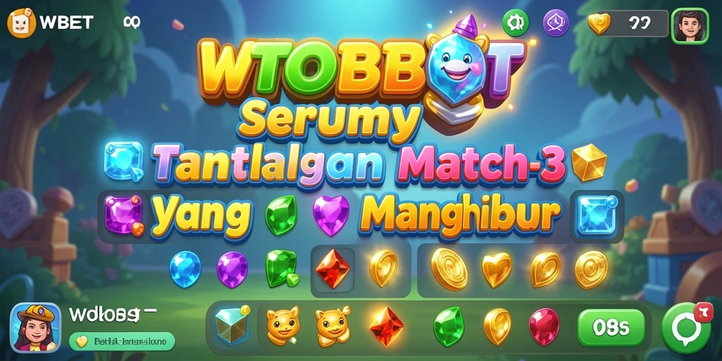 Tampilan gameplay seru dalam WTOBET dengan kombinasi warna-warni.